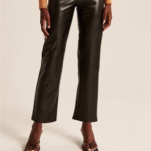 Women's Vegan Leather Ankle Straight Pant